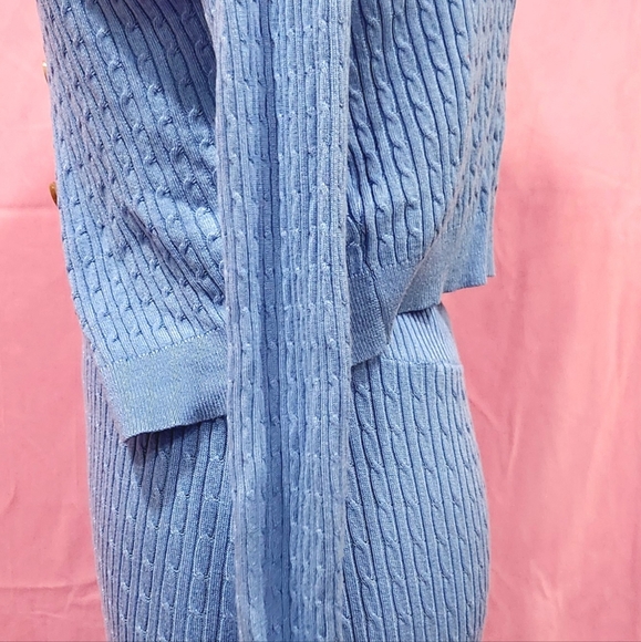 Nwt fashion nova blue 3 piece sweater skirt set pinup - Picture 3 of 16